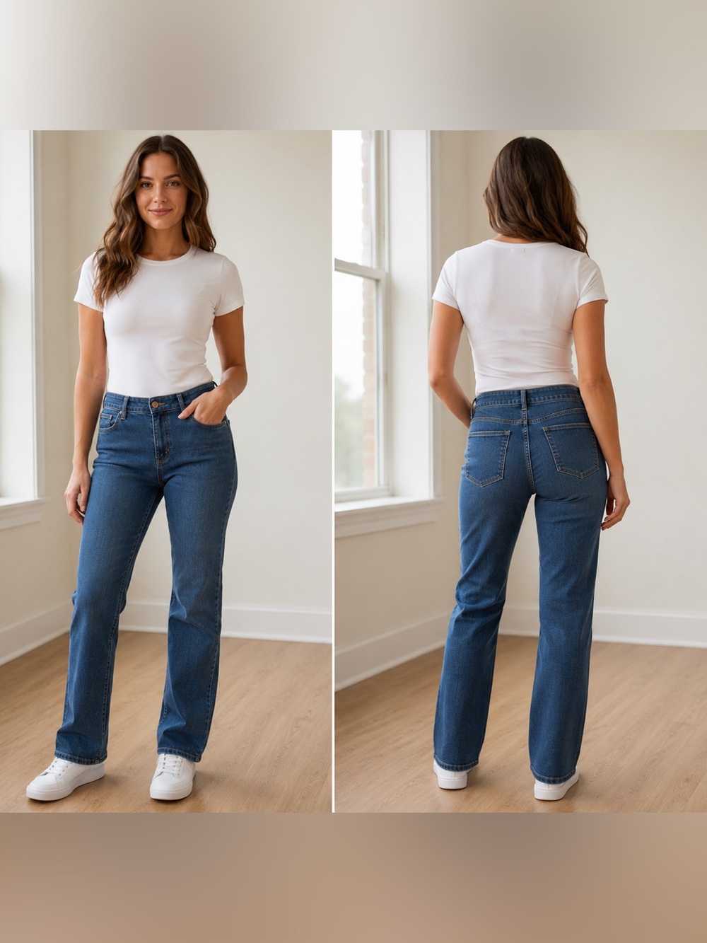 Chico's So Slimming Petite Mid-Rise Straight Leg Jeans in Medium Blue - 15P
